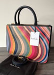 PAUL SMITH SWIRL STRIPE DOUBLE ZIP TOTE BAG RETAIL £640 BNWT