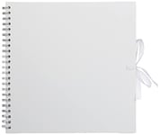 Artemio 30 x 30 cm ScrapBooking Spiral Album, White, felt fabric Paper Wood