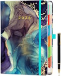 2025 Diary A5 Page a Day from Jan to Dec, Full Year Daily Planner Marble-2 