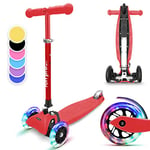 Fun Pro ONE Trottinette Enfant à 3 Roues, Trottinettes Enfant Garçons et Filles de 3 à 6 ans, Direction par Gravité, Trotinette Enfant, Roues Lumineuses LED, Mini Patinette Pliable Réglable en Hauteur