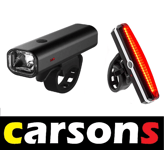 Carsons LED bike lights set for cycling MTB BMX road 6 modes USB rechargeable