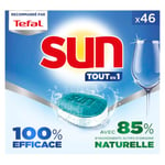 Sun pastilles lave-vaisselle Tout en 1 - 46 tablettes - 100% efficace sur + de 99 taches- Ecolabel - Fabriqué en France