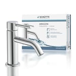 SCHÜTTE Aragon 37955 Robinet d'eau froide uniquement pour eau froide - Robinet de lavabo pour toilettes d'invités - Robinet pour petit lavabo - Robinet sur pied - Chromé