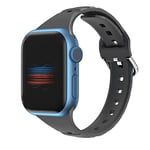 VIGTMO Compatible avec Apple Watch Bracelet de rechange en silicone de 38 mm, 40 mm, 41 mm, compatible avec Apple iWatch Series 7/SE/6/5/4/3/2/1 pour homme et femme (noir)