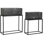 Set med blomkrukor - DKD HOME DECOR - Svart - Metall - 60 x 22 x 70 cm