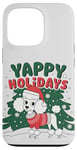 Coque pour iPhone 13 Pro Caniche blanc mignon de Noël pour amoureux des chiens Yappy Holidays