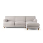 Habitat Askem Fabric Right Hand Corner Sofa -Natural-Ash Leg Natural 4 Seater