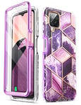 i-Blason Case for Samsung Galaxy A12 (2020), Full Protection 360 Case Glitter Bumper Shockproof [Cosmo] Design with Built-in Screen Protector (Purple Ameth)