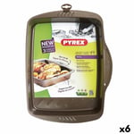 Suorakulmainen muotti Pyrex Asimetria Musta Metalli 35 x 27 cm Suorakulmainen (6 osaa)