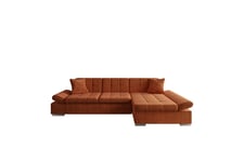 Vananda Sofa med Sjeselong 3-seter - Oransje 3 seters sofa divan