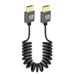 Câble hdmi court enroulé 8k,rallonge hdmi mâle à mâle ultra mince cordon flexible 48gbps prise en charge haute vitesse 3D 8K@60Hz pour moniteurs sur caméra,TV,Xbox series x/s (Straight)