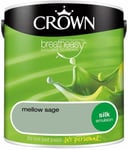 CROWN BREATHEASY HOUSEHOLD DECORATING MELLOW SAGE SILK EMULSION PAINT 2.5L