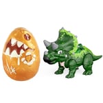 GizmoVine Oeuf Dinosaure, Dinosaure Jouet, Électrique Triceratops Vert avec Lumière et Sonore, Interactif Éducatif Faune Figurine Dinosaure, Surprise Dino Egg Cadeau pour Enfant 2 3 4 5 6 Ans