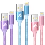 Câble Iphone [2 Mètres 3 Pièces] Recharge Fil Chargeur Iphone Charge Rapide Certifié Mfi Long Câble Lightning Usb Chargeur Câble Câble Pour Iphone 11 12 13 14 Pro Max Plus Mini Xs Xr X 8 7 6 Se Ipad