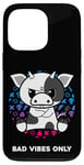 Coque pour iPhone 13 Pro Bad Vibes Only Grumpy Looking Figurine de vache