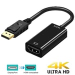 4K Adaptateur mâle DP vers femelle compatible HDMI, port d'affichage 4K vers HDMI, convertisseur de câble, audio vidéo, budgétaire PC HDTV ""Nipseyteko