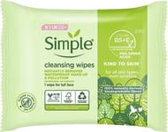 Simple Kind to Skin Cleansing Face Wipes 25 wipes x3 packs, Biodegradable