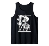 Halloween Skeleton Dead Inside Caffeinated Coffee Men Women Tank Top