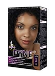 FYNE Jet Black Permanent Hair Dye for Women - Home Hair Colour Cream with Built-in Conditioner - Gentle, Long-Lasting, Easy to Use, Suitable for All Hair Types - Achieve Salon-Quality Results at Home