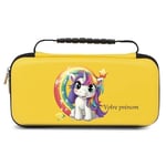 Etui pochette Switch lite jaune licorne arc en ciel personnalisee