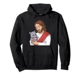 Moo Deng Jesus and the Baby Hippo of Harmony Pullover Hoodie