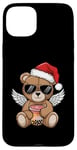 Coque pour iPhone 15 Plus Bonnet de Père Noël avec ours en peluche - Vintage Boba Tea