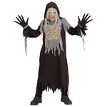 WIDMANN MILANO PARTY FASHION W, Costume de Momie, Robe à Capuche, Gants, Masque, Déguisement pour Enfant, Taille, Design élégant Noir, 11011748, Multicolore, 158 cm / 11-13 Ans