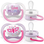 Philips Avent Ultra Air sucette 0-6 m Fille, 2 pieces