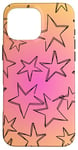 iPhone 16 Pro Max Stars On Pink & Orange Aura Gradient Y2K Cute Star Case