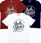 New Mens Jack & Jones 3 Pack T Shirt Crew Neck Short Sleeve Red White Navy SizeL