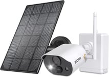 ZOSI 3MP PIR Caméra Batterie IP Surveillance sans Fil avec Panneau Solaire WIFI