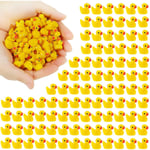 100 st Mini Gula Ankor Ankungar Tiny Duckies Trädgård Landskap Akvarium Dockhus Krukväxter Dekoration