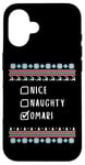 iPhone 16 Nice, Naughty, Omari Christmas Ugly Sweater Style Case