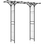 Arche de Jardin en Métal pour Plantes Grimpantes, Arceau à Rosiers en Treillis Extérieur 200x52x206CM, Support de Toile de Fond Élégant, Décoration