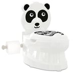 JAMARA- Meine Kleine Toilette Panda mit Spülsound und Toilettenpapierhalter-Töpfchen, Leicht zu reinigen, abgerundete Kanten Knöpfe Saugknöpfe für Gute Halt, 460958, Blanc, Petit