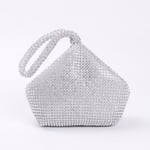 Rhinestone bröllop silver tote stor delikat cocktail clutch väska