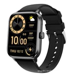 Smart bluetooth watch Qs11 black silicone bracelet fréquence cardiaque podomètre température corporelle