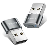 AUEDROT Mouse Jiggler Undetectable USB Mouse Mover Jiggler Automatic Mouse Wiggler with 2 Jiggle Modes, Driver-Free, Plug & Play, Keep Computer/Laptop Awake, Grey, 2 PCS