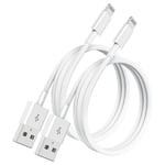 1m Lot De 2 Câbles Iphone D'origine Apple Avec Câble Lightning De 1 M, Charge Rapide Compatible Avec Apple Iphone 13 Pro Max 12 Mini Pro Max 11 X Xs Xr 8 7 6