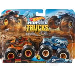 Hot Wheels - Coffret 2 véhicules Monster Truck Double Démolition  - Petites Voitures - 3 ans et + FYJ64