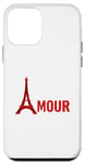 Coque pour iPhone 12 mini "AMOUR" Tour Eiffel Romantique Paris ville de l'amour