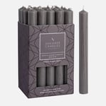 Shearer Dinner Candles Grey 8 Inch Unscented Dripless 8 Hour Burn Time 20 Pack