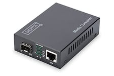 DIGITUS Convertisseur de média - SFP Port - Gbit Ethernet - RJ45 / SFP - 10/100/1000Base-T/TX à 1000Base-SX/LX - Noir