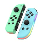 Handkontroll LED kompatibel med JoyCon Nintendo Switch Turquoise GREEN LIGHT PURPLE