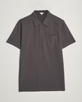 Sunspel Riviera Polo Shirt Charcoal