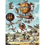 Romanet Early Balloon Flight Utopia Navigation 17th Century Art Print Canvas Premium Wall Decor Poster Mural