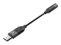 Unitek M1204a - Usb-C Till Uttagsadapter För Hörlurar - 24 Pin Usb-C Hane Till Minijack Hona - 11 Cm - Svart