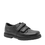 Start-Rite Boys Lucky Black Leather Riptape School Shoes - Size S8 Wide fit