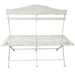 Banc De Jardin Fer Blanc 104x55x94cm