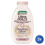 3x Ultradolce Garnier Shampooing 250 Ml. Délicatesse D'Ave